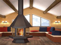 Installez une chemin�e centrale � bois